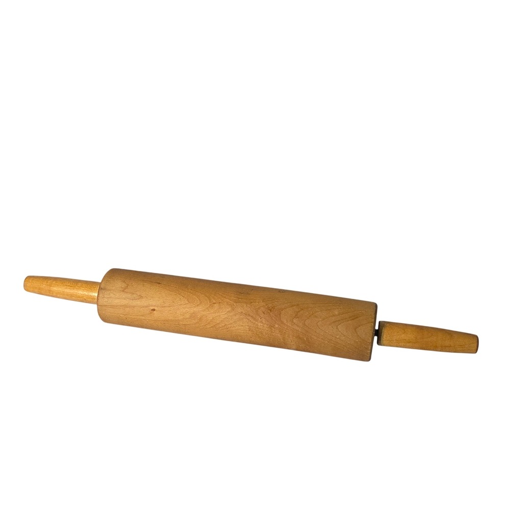 VTG  Rolling Pin‎ Brown Wood Classic Kitchen Baking Tool